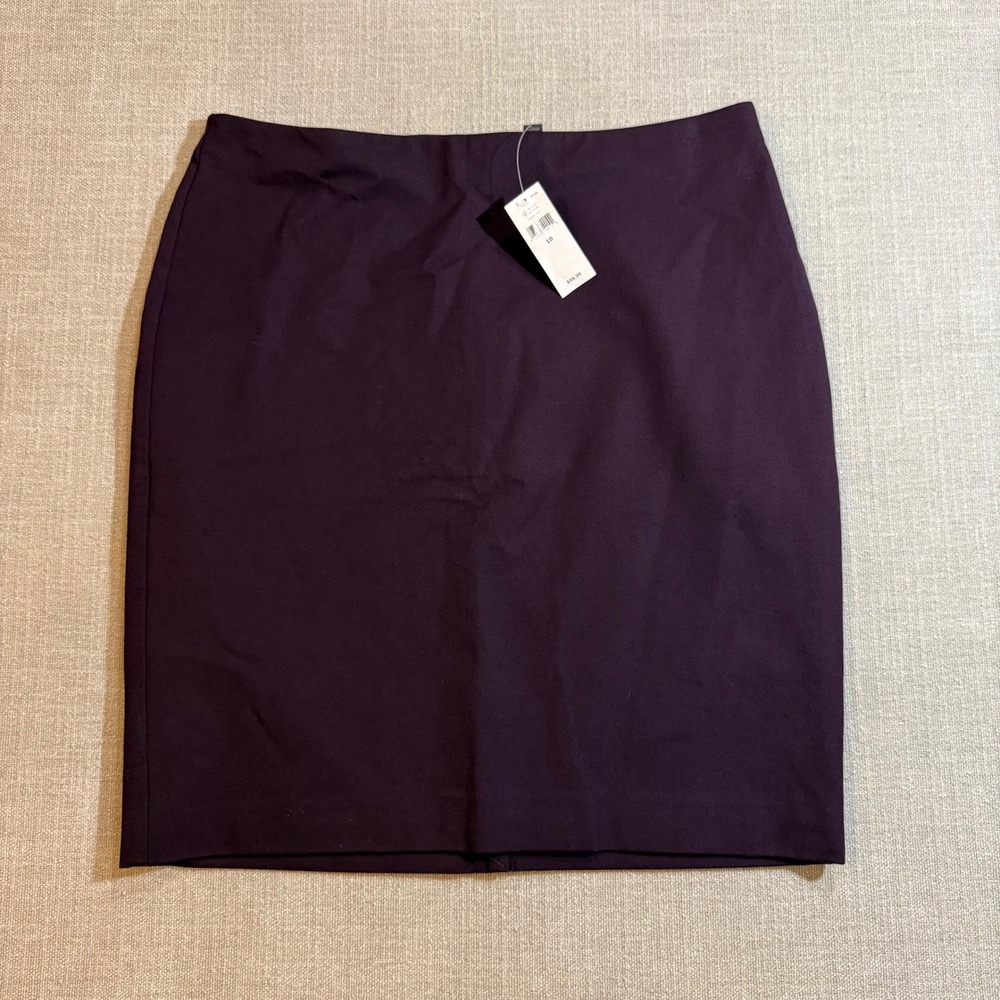 Banana Republic Pencil Skirt Size 10 Purple Plum Cotton Blend Career Skirt NWT